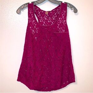Eye Shadow Size Medium Lace Look Cotton Nylon Tank.